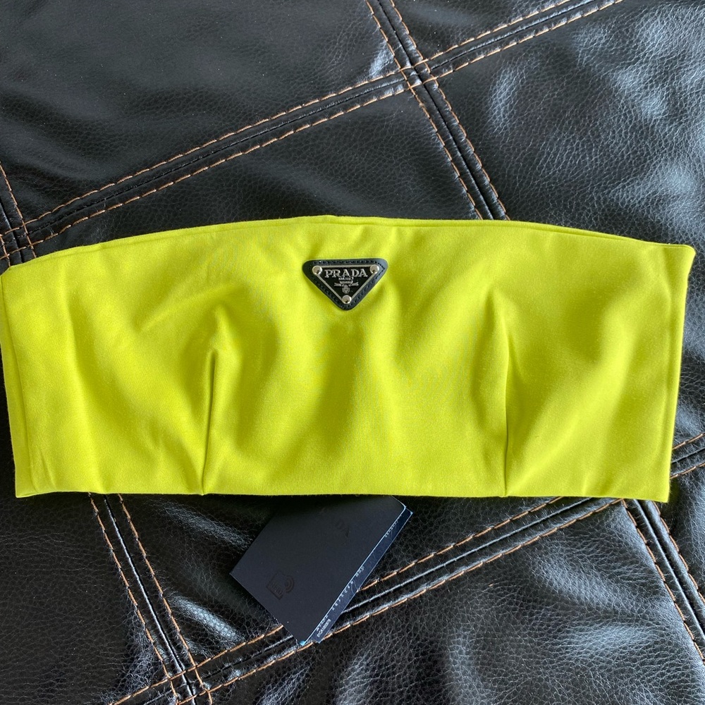 Cropped top with Prada logo